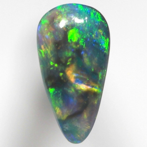 SOLID BLACK OPAL Bright colour partches of orange and green